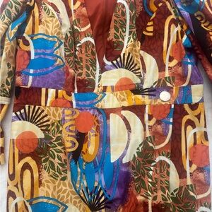 Colorful Abstract Patterned Blazer